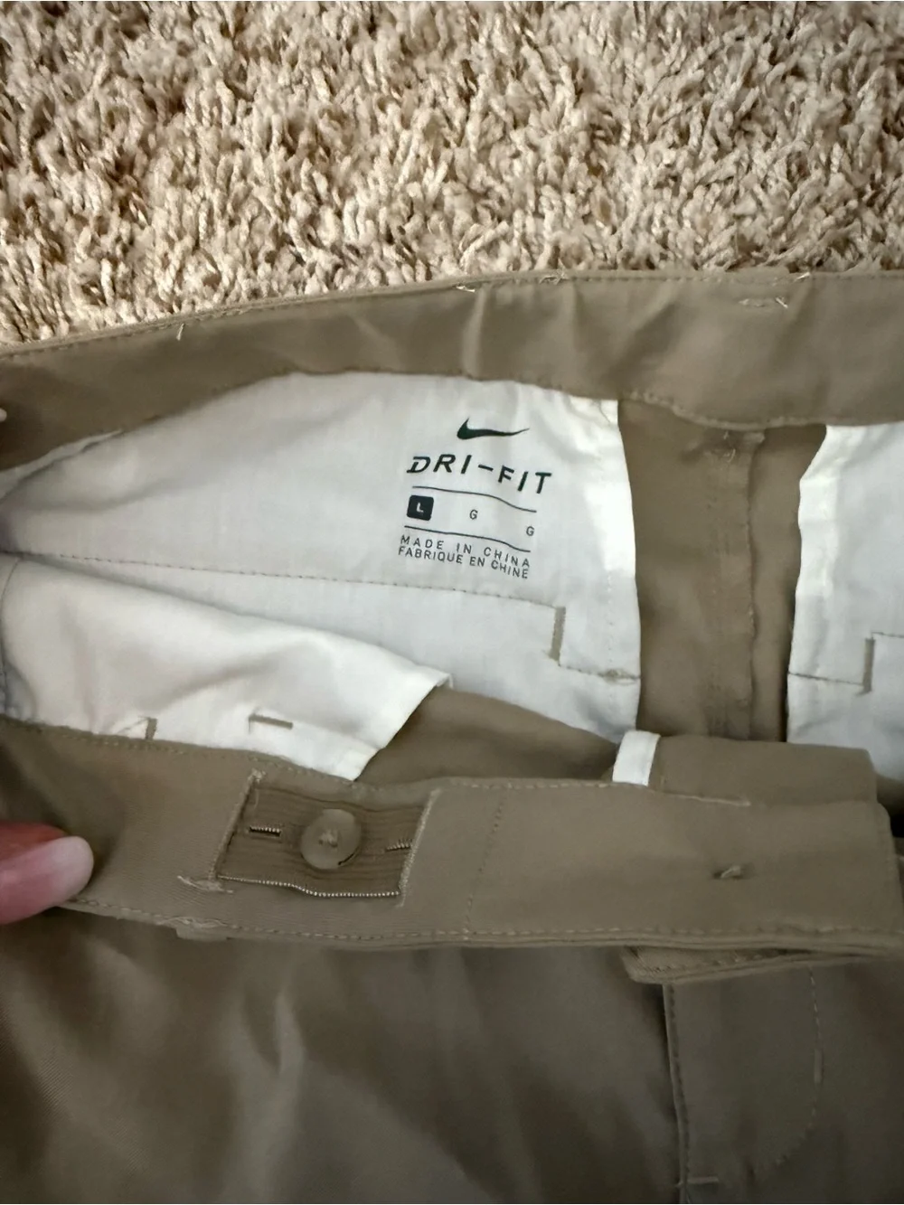 Boys Lg Nike Khaki Flat-Front Performance Shorts
